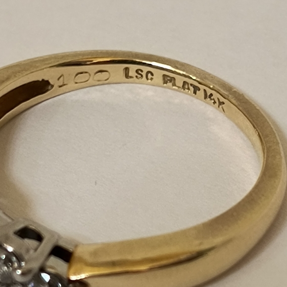 14k & Platinum Diamond Ring - Picture 4 of 14